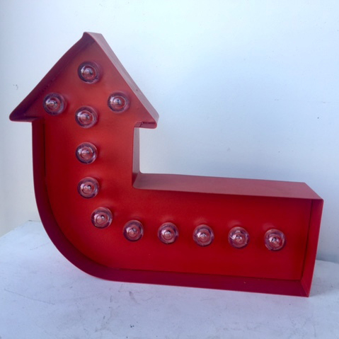 SIGN, Arrow - Red Lightup 35 x 30cmH